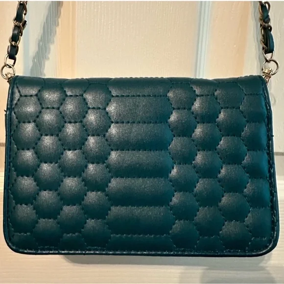 bebe Teal Crossbody Bag with Gold Chain EUC - Picture 4 of 6